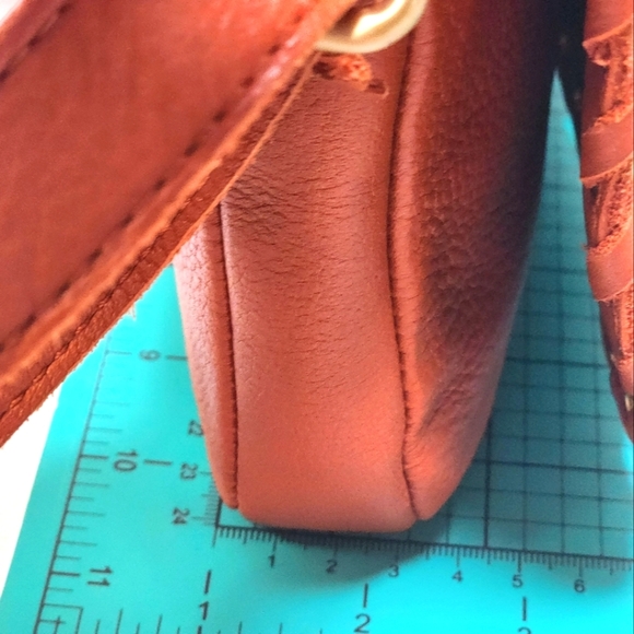 NWT Linea Pelle Rust Color Leather Crossbody Adjustable Bag - Picture 7 of 16